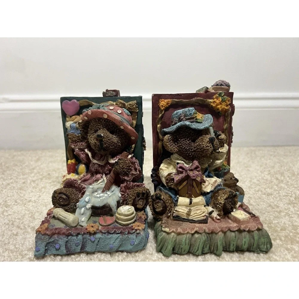 Cottage Core Style Y2K Porcelain Cute Bear Bookends Set of 2 - See Photos